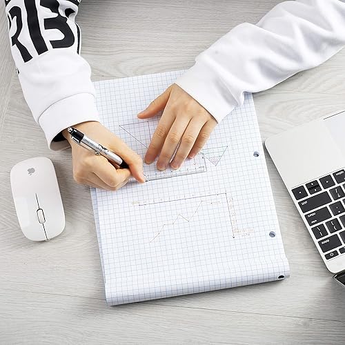 Miniatura 7 de Mr. Pen - Papel gráfico, bloc de papel de cuadrícula, 4 x 4 (4 cuadrados por pulgadas), 8.5 x 11 pulgadas, 55 hojas, perforadas de 3 agujeros, papel