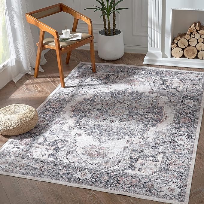 jinchan Area Rug 3x5 Washable Rug Entryway Vintage Rug Kitchen Floor Cover