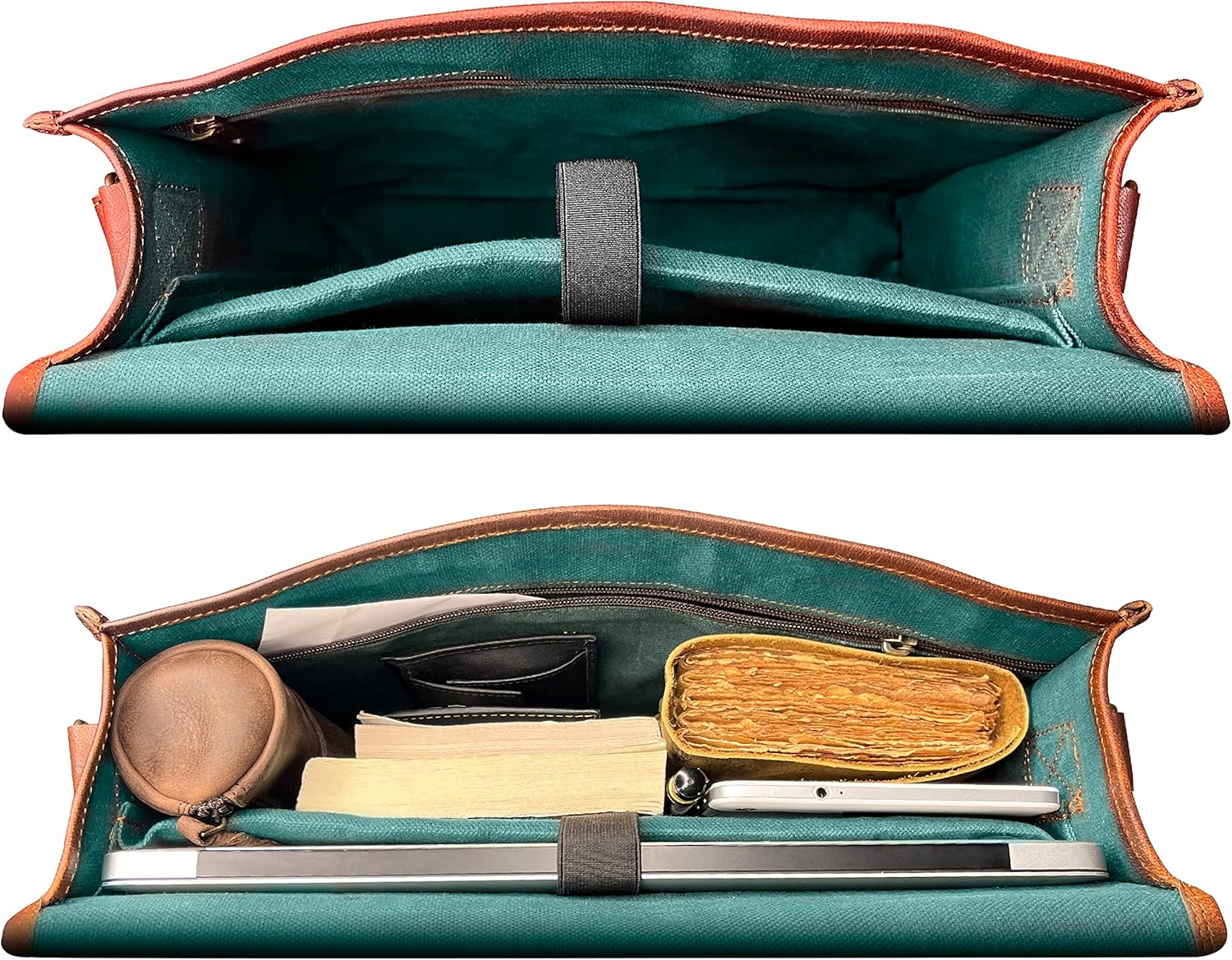 RUSTIC TOWN 14 inch Vintage Crossbody Genuine Leather 13.3-inch Laptop Messenger Bag for Him Her : Clothing, Shoes & Jewelry