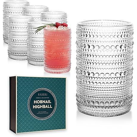 Hobnail Highball Glasses Set of 6 (Clear)