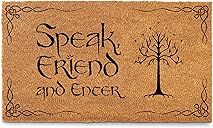 MAINEVENT Speak Friend and Enter Doormat 30x17 Inch, The Lord of the Rings Merchandise Welcome Mat Funny, Speak Friend and Enter Welcome Mat, LOTR Gifts, Lord of the Rings Decor, Funny Doormat