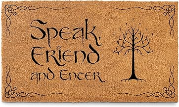 MAINEVENT Speak Friend and Enter Doormat 30x17 Inch, Trilogy Merchandise Welcome Mat for Covered Outdoor, Fan Gift, Fantasy Decor, Front Door Nerd Gift, Geek Decor, Nerdy Door Mat