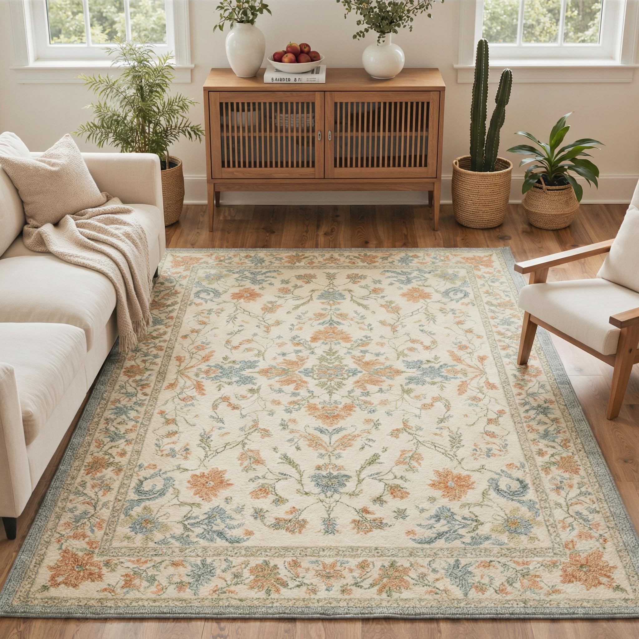 BEIMO Large Washable Rug 240x300cm Vintage Non-Slip Area Rug