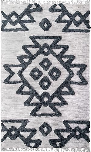 Miniatura 2 de Superior Alfombra de lana copetuda a mano para interiores, decoración geométrica del hogar para sala de estar, cocinacomedor, dormitorio, oficina,