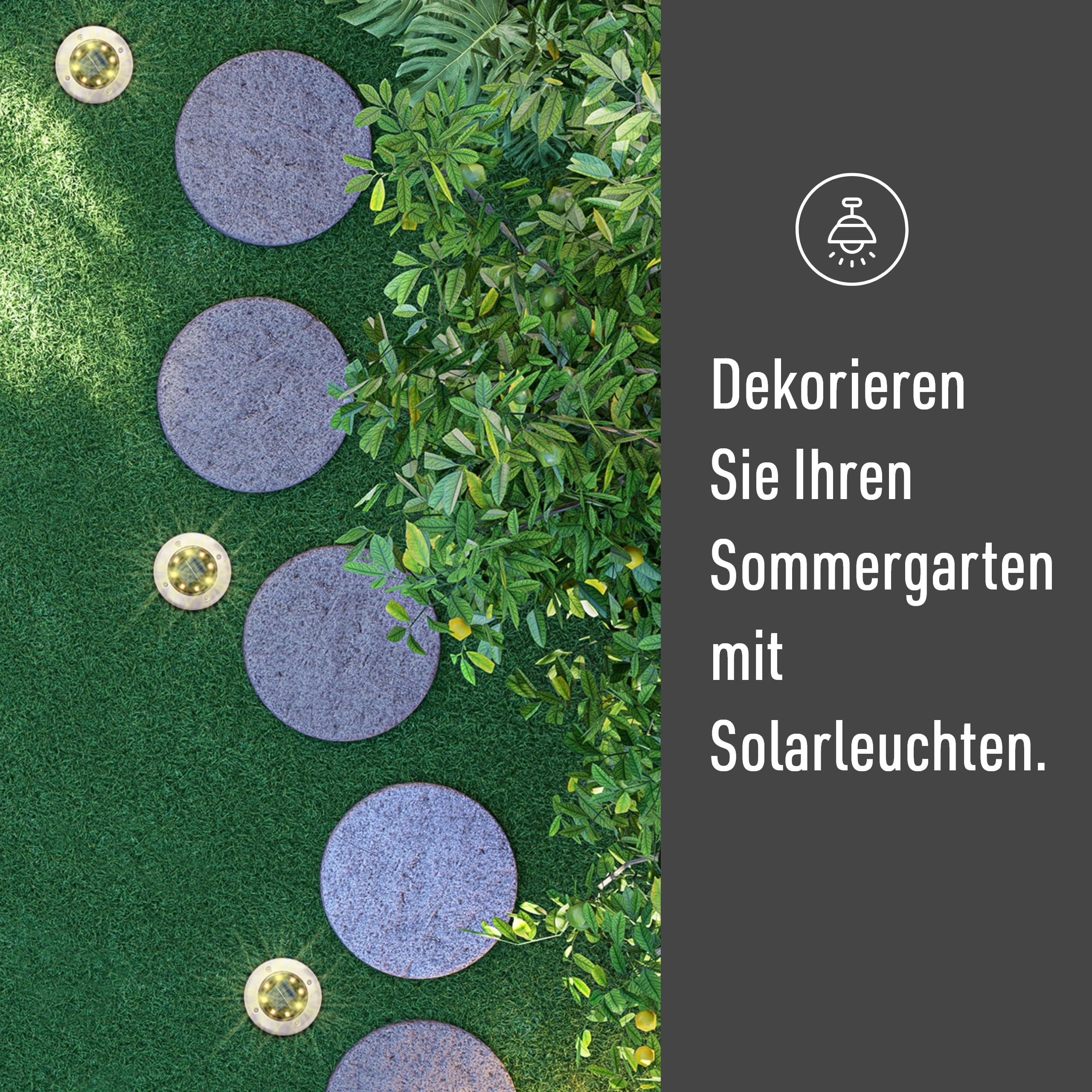Näve Leuchten - 6er-Set LED Solar-Boden-Erdspieß Kian - 0,6 W / 4 lm / 9000 K - Stahl-blank