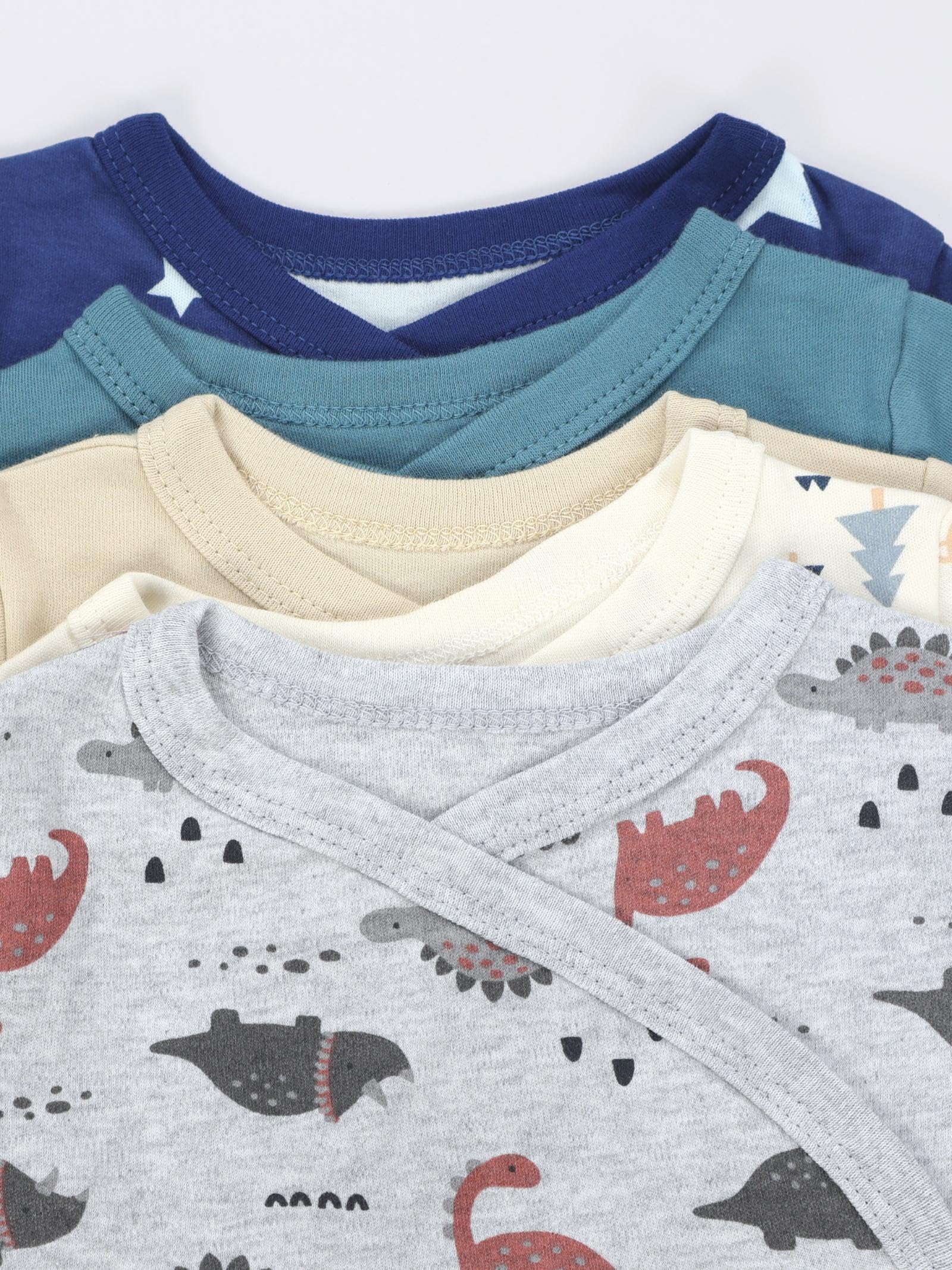 TupTam Camiseta Manga Larga para Bebé Niño, Paquetes de 5