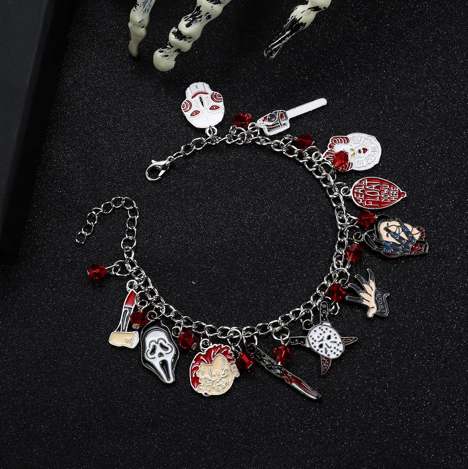Sanfenly Charm Bracelets for Women Men, Scary Christmas Halloween Link Bracelets for Horror Fans: Clothing, Shoes & Jewelry