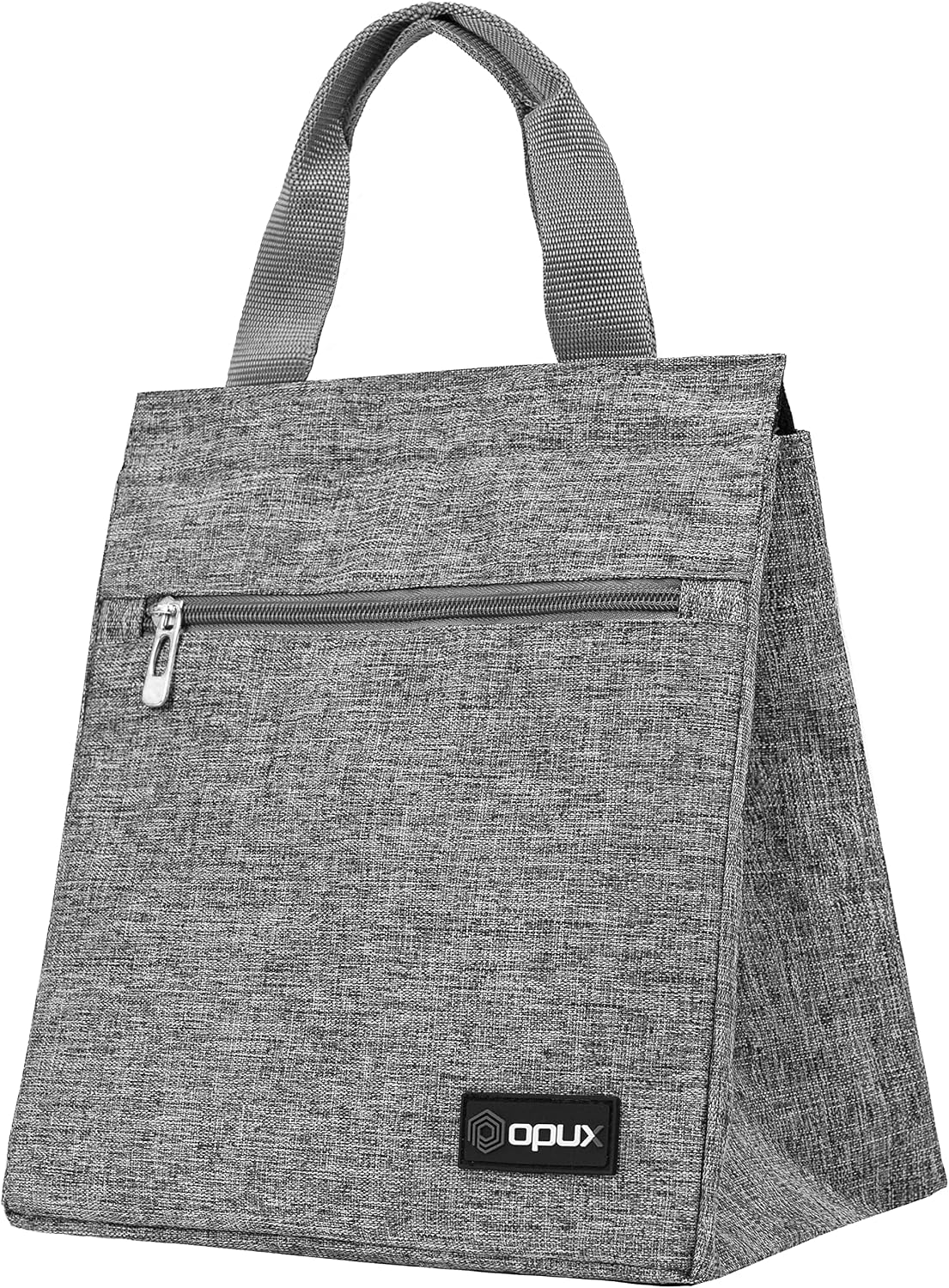 opux Lunch Bag for Women Girls Insulated Lunch Box Tote, Fits 12 Cans, Grey