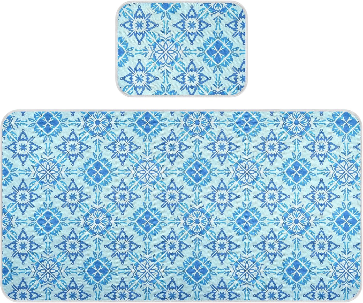 Cooling Baby Crib Mattress 28" x 52" Washable Snowflake Pattern Blue Bed Pads for Baby&Toddler