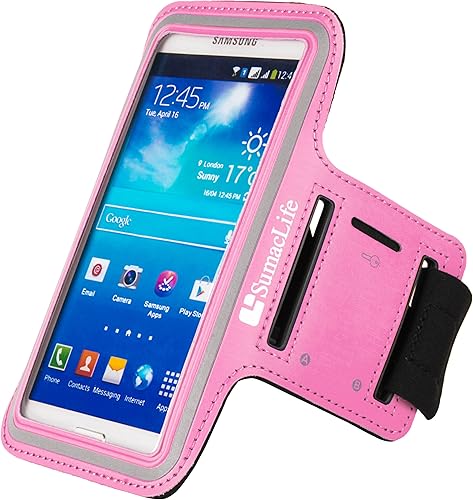 Miniatura 1 de Brazalete deportivo para correr para iPhone 12 Mini, SE 2 2020, 8, iPod Touch 7, 6 y 5 generación (rosa reflectante)