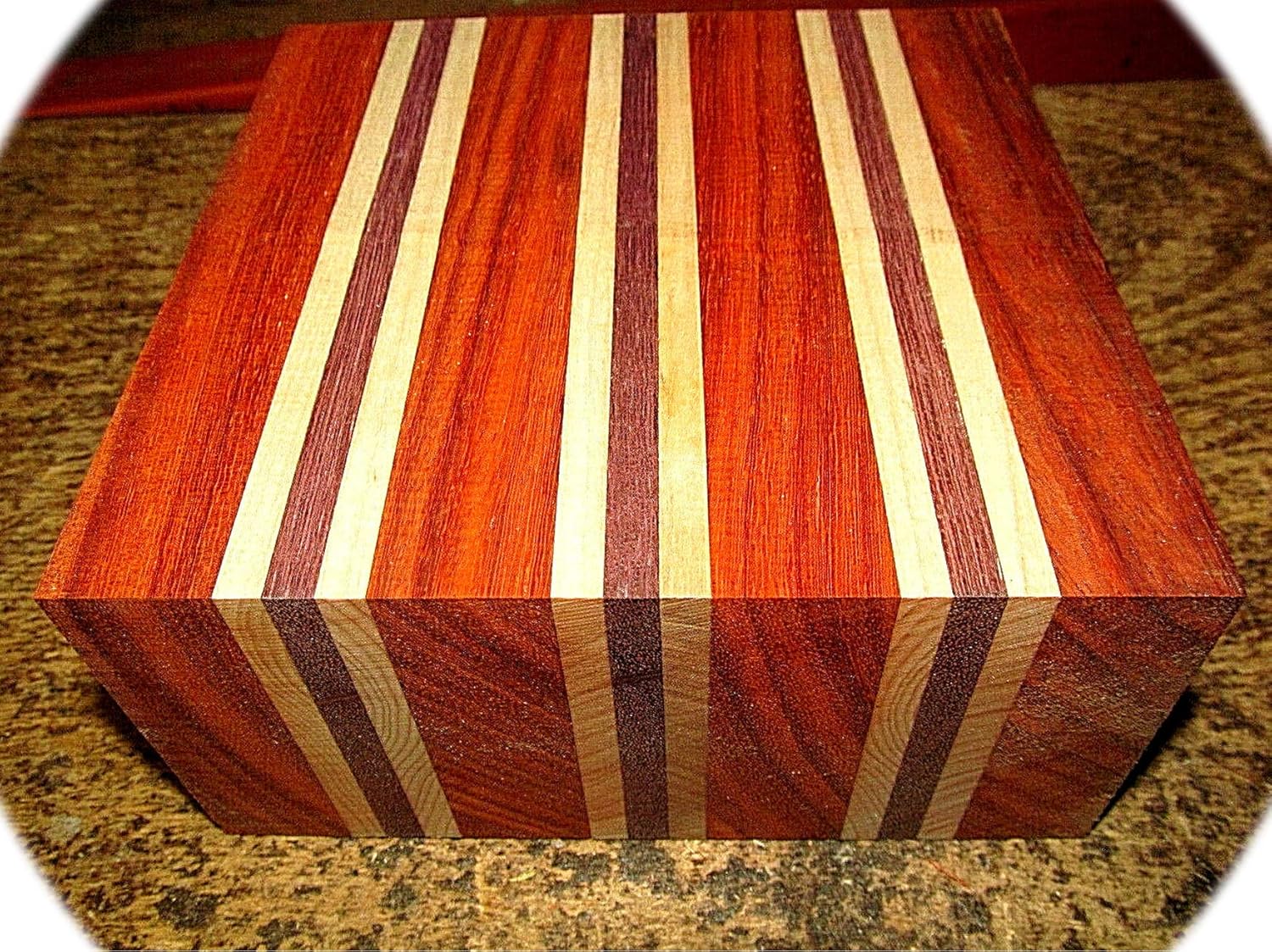 Pack of One Exotic Padauk, Maple & Walnut Laminated Bowl