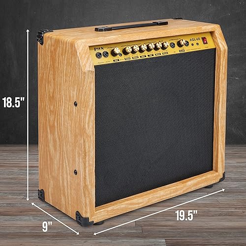 Miniatura 105 de LyxPro Amplificador de guitarra eléctrica de 60 vatios Combo de estudio de estado sólido y amplificador de escenario con altavoz de 10 pulgadas