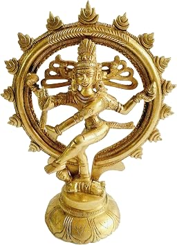 Lord Nataraj SF Brass Statue Natraj Dancing Shiva Statue Nataraja Sculpture Figure H-7" with Gift Pouch