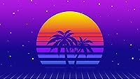 Vista 1 de Iconic Arts Laminated 24x36 Poster: retrowave Digital Art synthwave Vaporwave