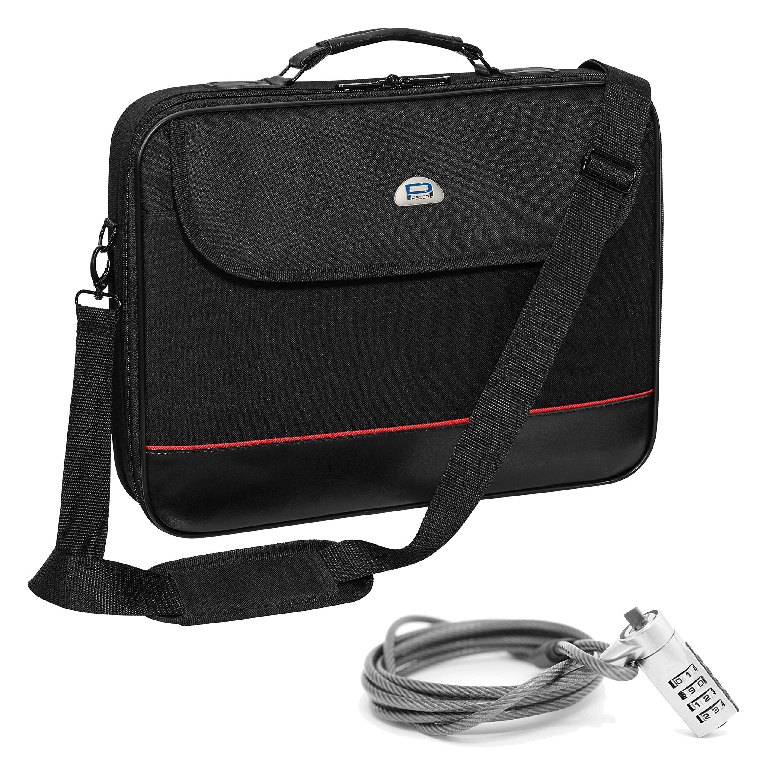 PEDEA laptop bag "Trendline" bag for notebooks with screens up to 17.3 inches (43.9 cm); shoulder bag with shoulder strap incl. notebook lock, black