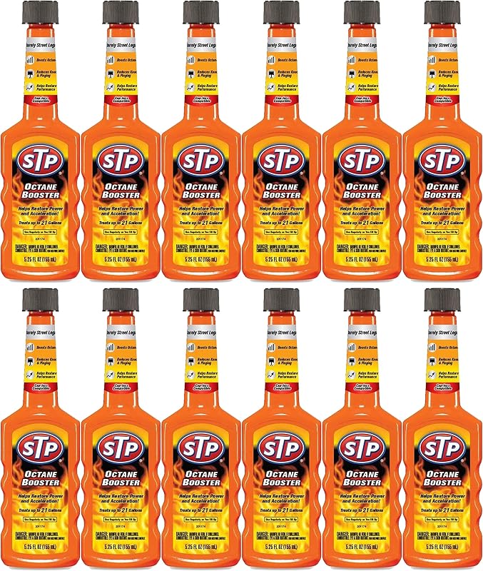 Aditivo para Gasolina STP Octane Booster com Limpador do Sistema de Admissão – Kit com 12 frascos de 155 mL