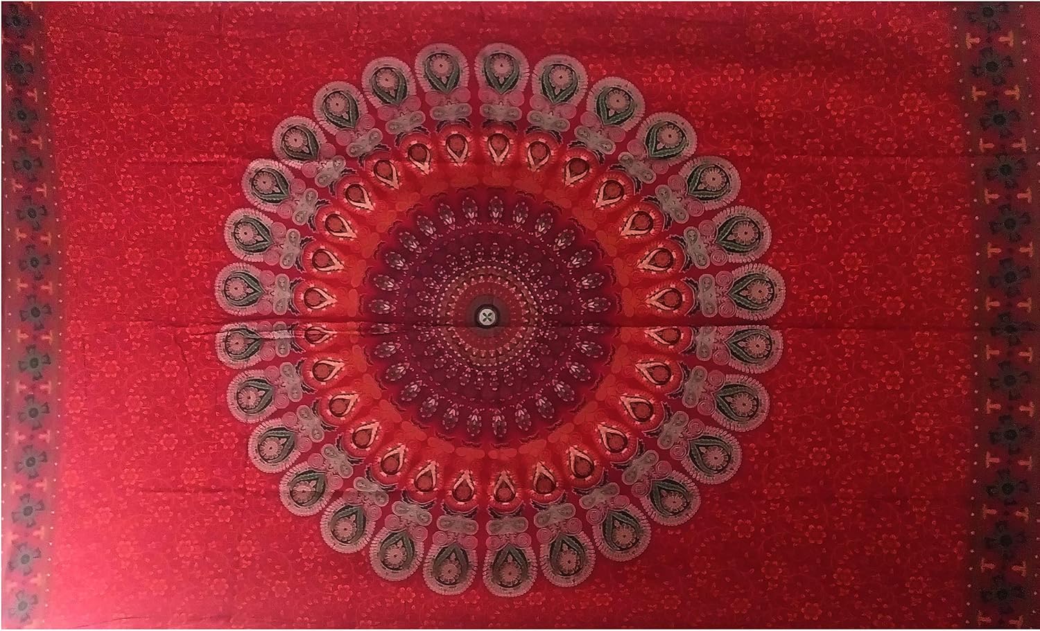 Purpledip Cotton Mix Body Wrap 'Universal Mandala': Bohemian Tapestry Bed Cover Beach Throw (20050)