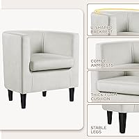 Vista 6 de Yaheetech - Silla de terciopelo decorativa, sillones modernos y cómodos, silla de sofá de barril tapizada para sala de estar, dormitorio, sala