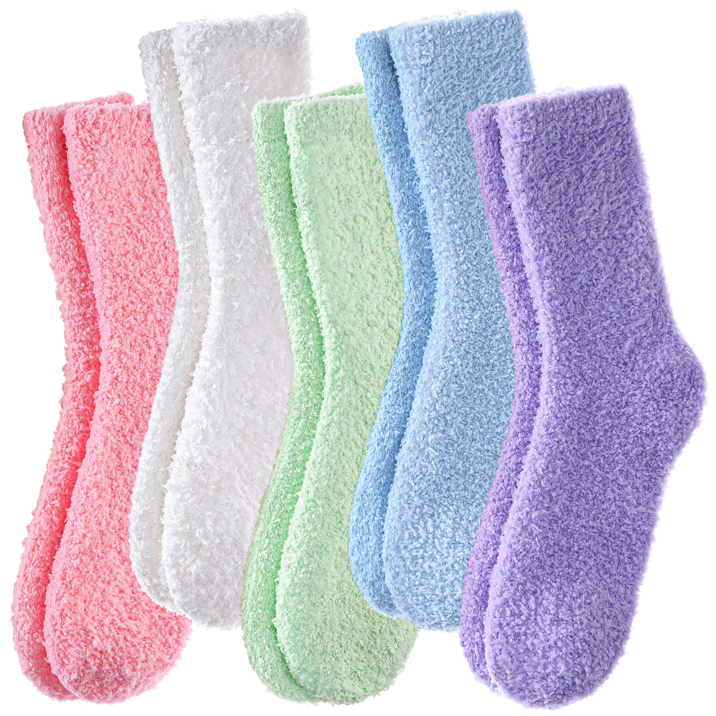 Yebing Fuzzy Socks for Women Fluffy Slipper Winter Warm Cozy Plush Sleep Heart Gift Socks