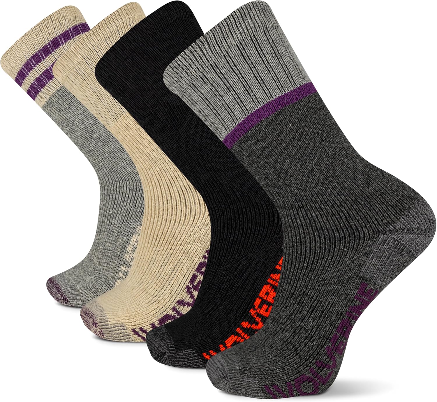Wolverine Men’s 4-Pair Thermal Crew Socks for Wilderness Adventures Wolverine Men’s 4-Pair Thermal Crew Socks for Wilderness Adventures
