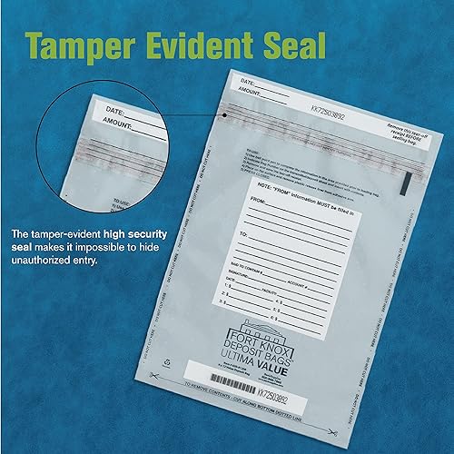 Miniatura 4 de Ultima Value Deposit Bag 9Wx12H - Bolsas de depósito bancario para efectivo - Paquete de 100