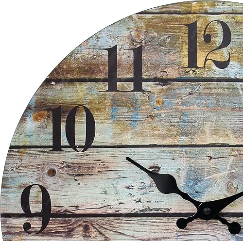 Miniatura 4 de Stonebriar Vintage Farmhouse - Reloj de pared colgante de madera de 14 pulgadas con pilas