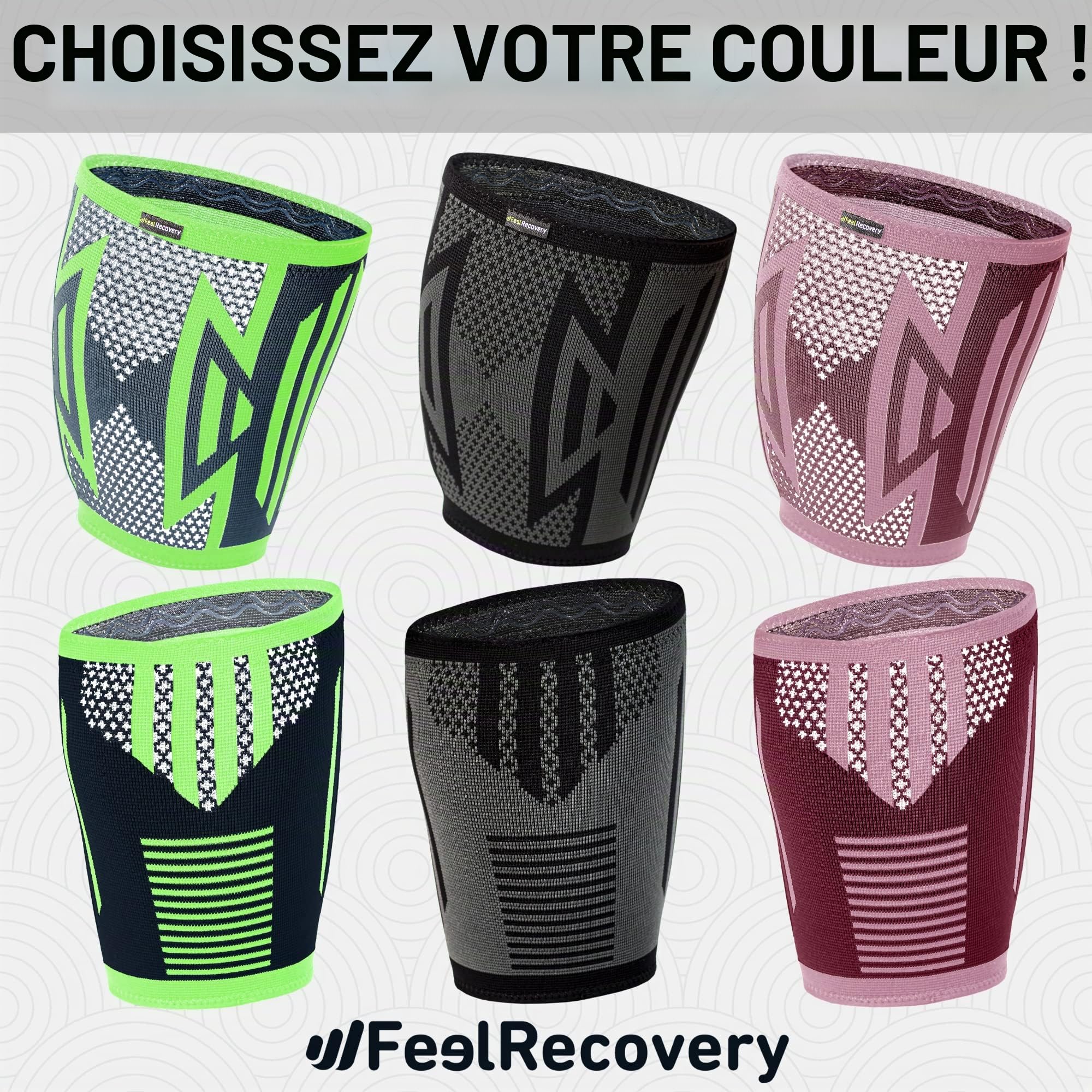 2 Pack Manchon de Compression Cuisse Homme et Femme - Maintien Cuisse pour Soulager Douleurs Ischio-Jambiers, Quadriceps et L'Aine, Tensions Musculaires, Crampes et Running - Respirant et Antidérapant