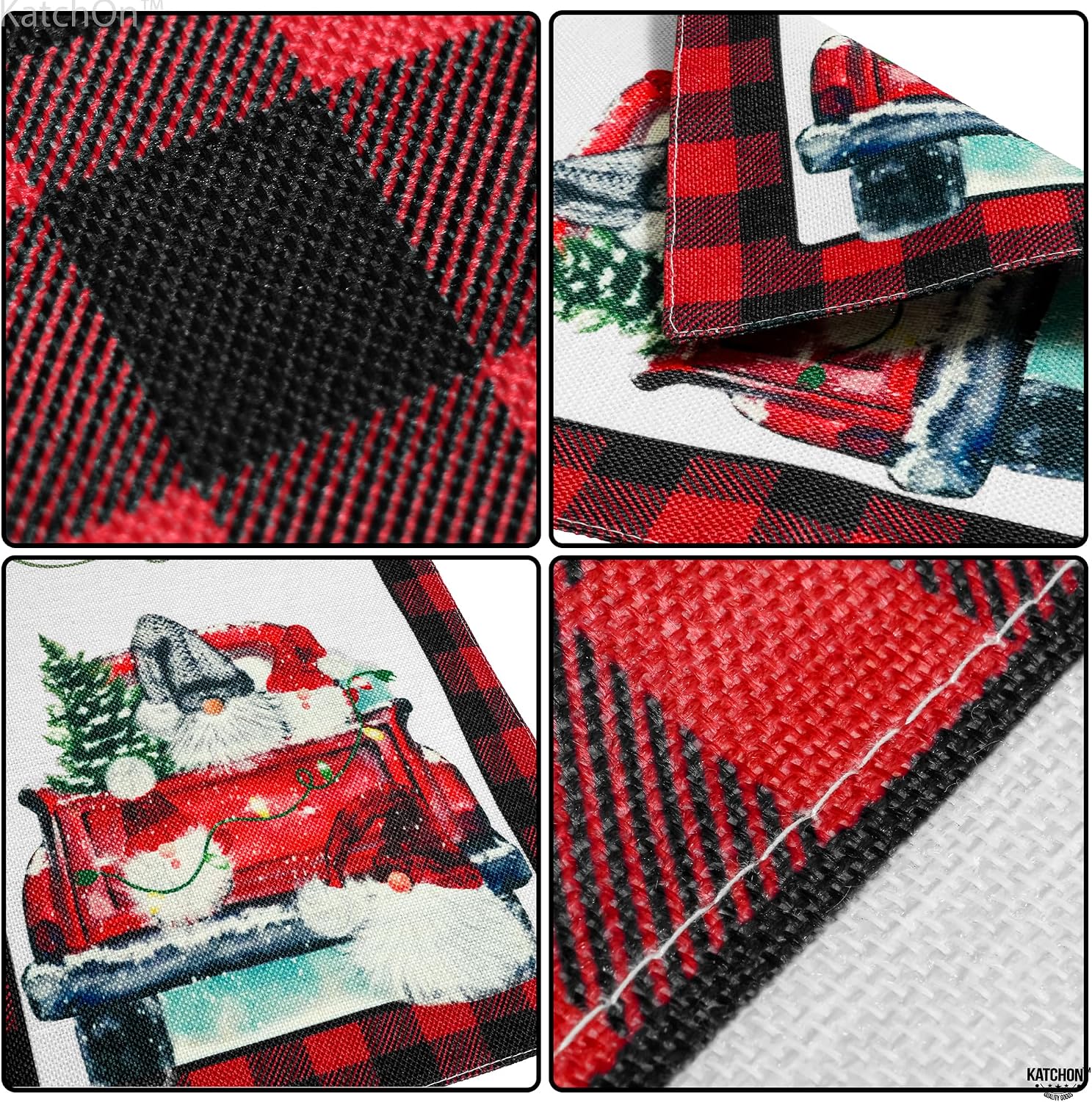 KatchOn Merry Christmas Garden Flags 12x18 Double Sided | Christmas Gnome Flags, Banners for Outside | Decorations, Winter Yard Flags