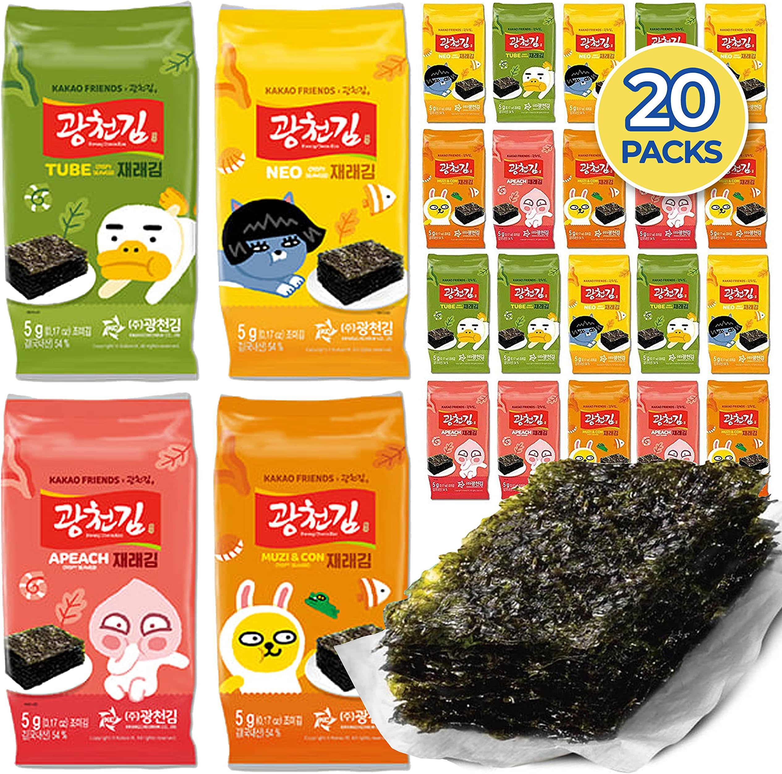 KIMNORI Kwangcheonkim Kakao Friends Seasoned Seaweed Snacks 100 g