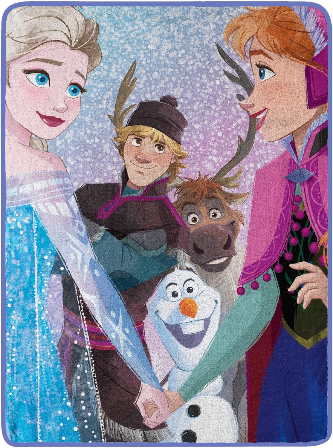 Northwest Frozen Micro Raschel Throw Blanket, 46" x 60", New Family