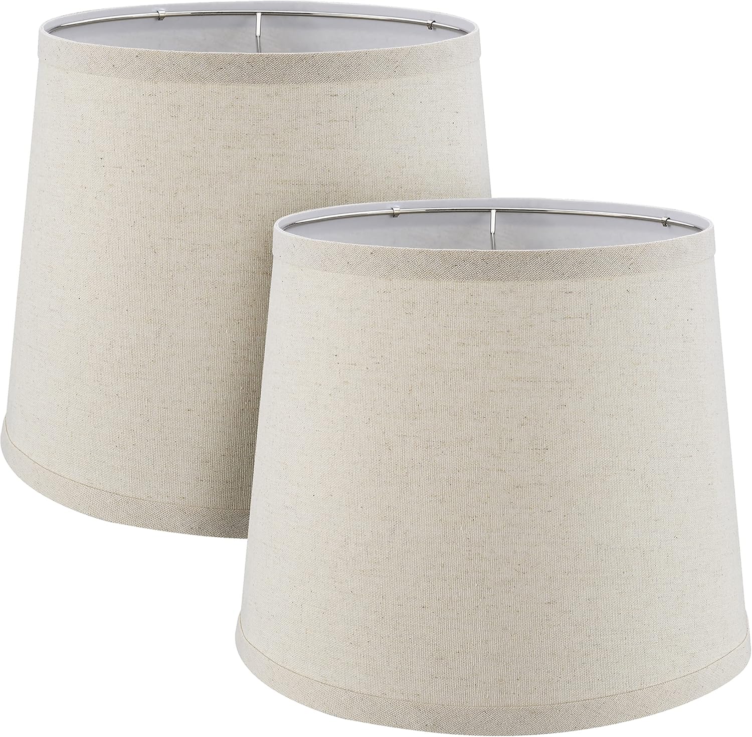 Aspen Creative 38006-2, Empire Collapsible Spider Lamp Shade, Oatmeal, 9" Top x 11" Bottom x 9" Slant Height, Set of 2