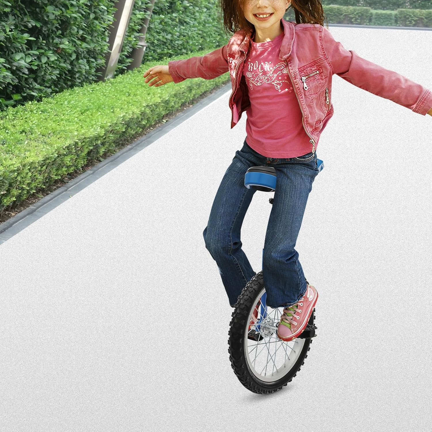 Outdoor Wheel Unicycle, 16In Outdoor Height Adjustable Training Balance Bike One Wheel Bike Leak-Proof Tire Wheel Unicycle with Anti-Skid Alloy Rim and Pedal for Outdoor Sports Exercise