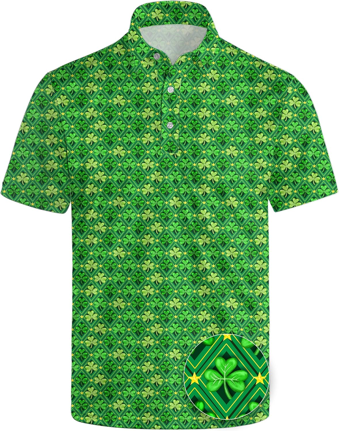 Wemkuqa Funny Golf Shirts for Men Moisture Wicking Men's Fun Golf Polo Shirts Quick-Dry Polo Shirts Short Sleeve