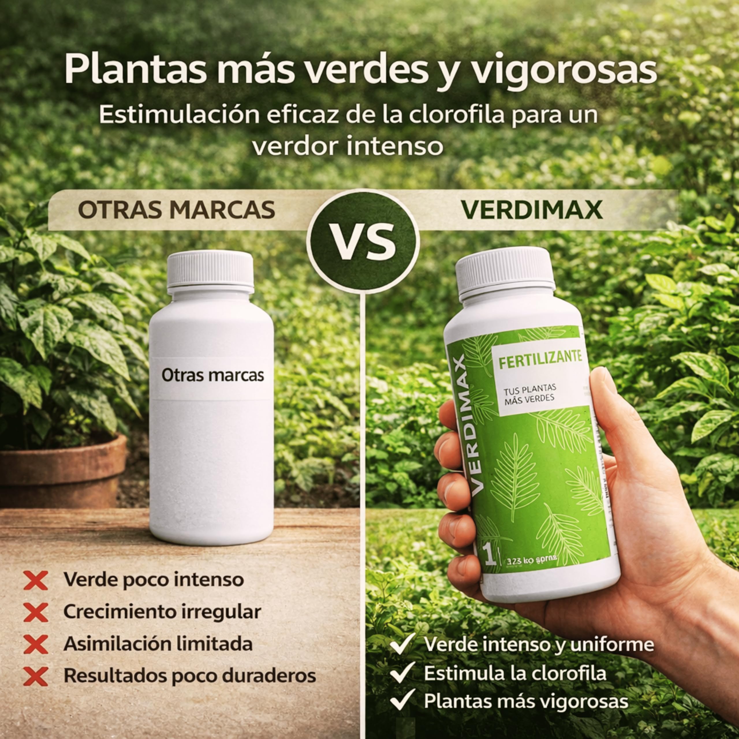 Fertilizante Verdimax Reverdecedor con Magnesio y Hierro Quelatado Fortificante Plantas Verdes Elimina Hojas Amarillas y Mejora el Crecimiento Apto para Macetas Jardines Césped de 1L | FERTILIS
