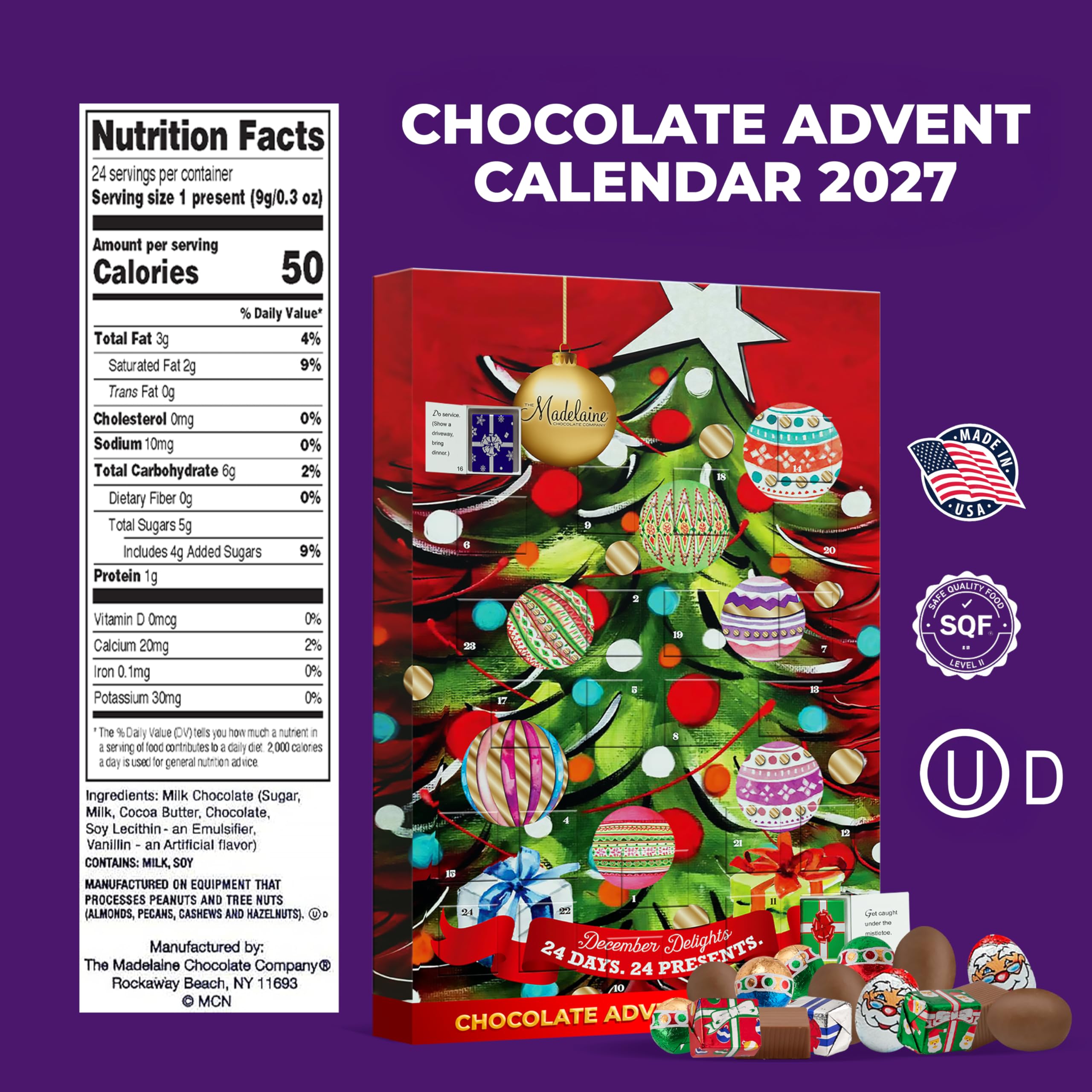 Amazon.com: Madelaine 2025 Christmas Advent Calendar – Chocolate