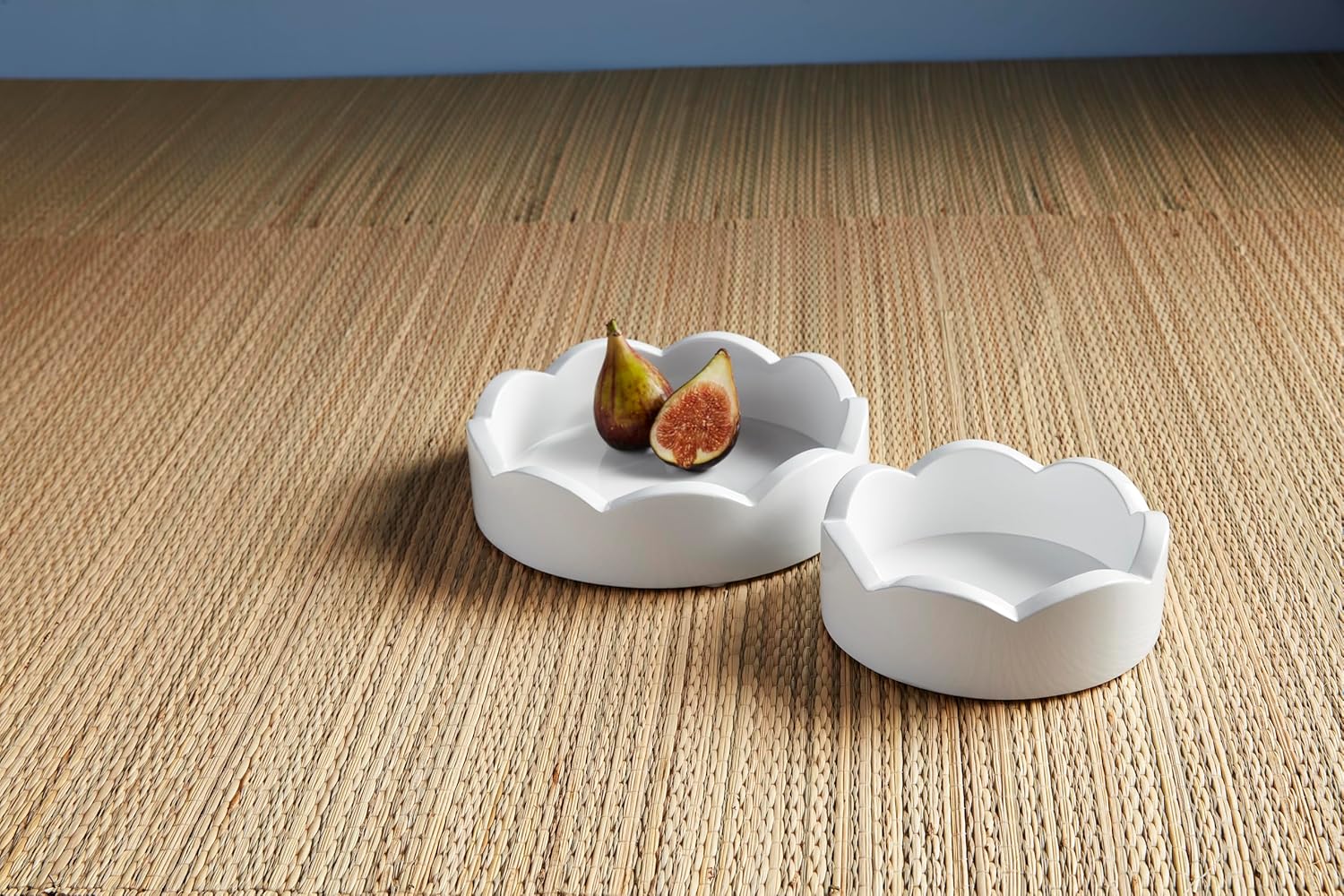 Mud Pie Mini Scalloped Tray Set; small 2" x 6" dia | large 2" x 8" dia - Image 2