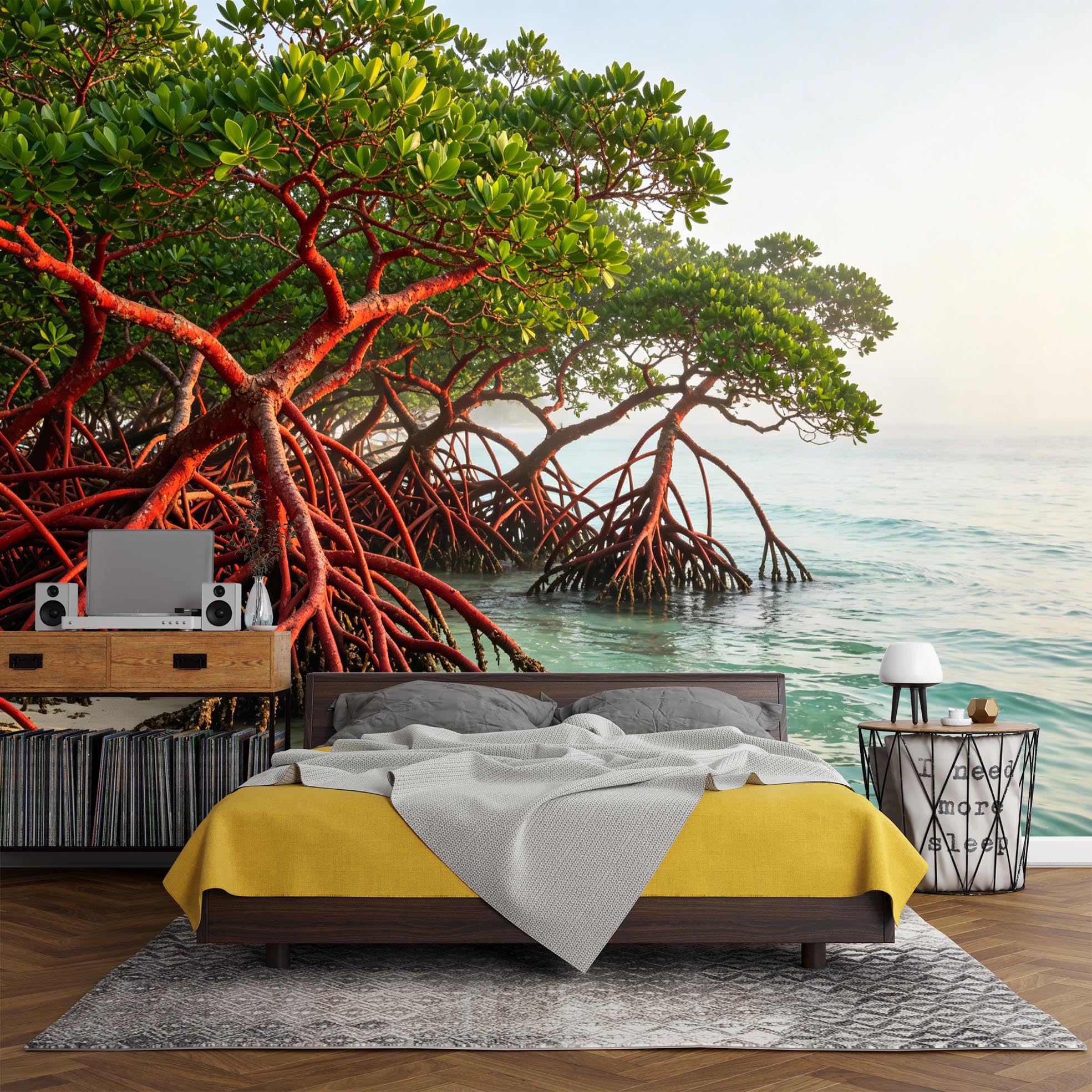 Papier peint arbre de vie onirique pour chambre et salon moderne
