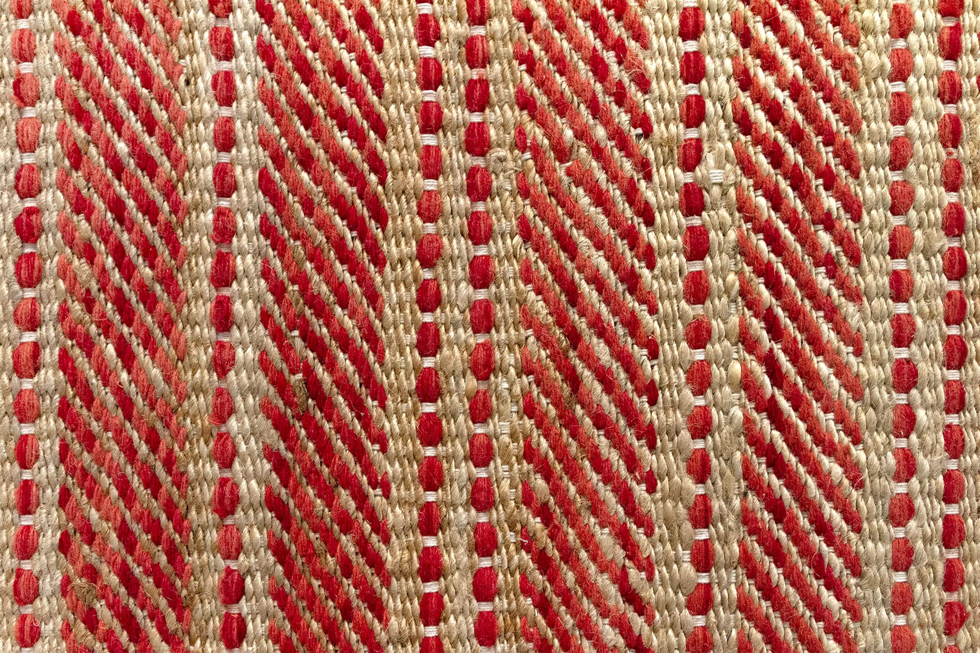 HAMID - Pack 2 Tappeti in Iuta di Lana Olivia 40x60cm, Tappeto in Lana e Iuta Tessuto a Mano per Soggiorno, Camera da Letto, Soggiorno, Rosso Naturale