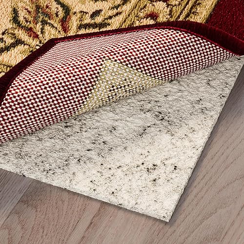Ottomanson Almohadilla para alfombra antideslizante con agarre de 2 pies 7 pulgadas x 10 pies, fieltro de doble superficie ultrafina de 112 pulgadas
