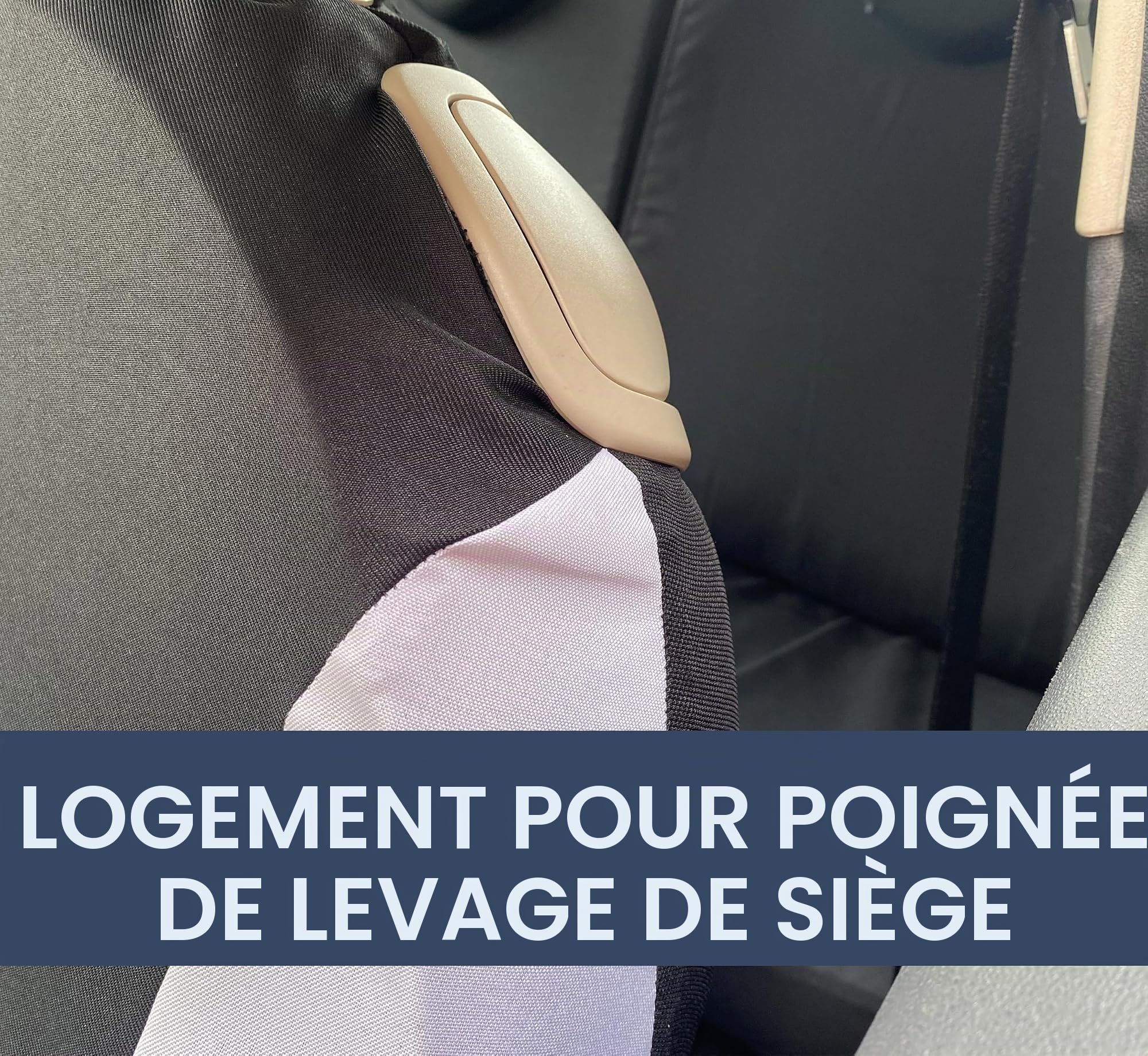 Auto Accessori Lupex Housses de siège Auto compatibles avec Cinquecento 500, fabriqué en Italie, Tissu Polycoton, Ensemble Avant et arrière (Noir - Rouge avec Dossier arrière 50e50)
