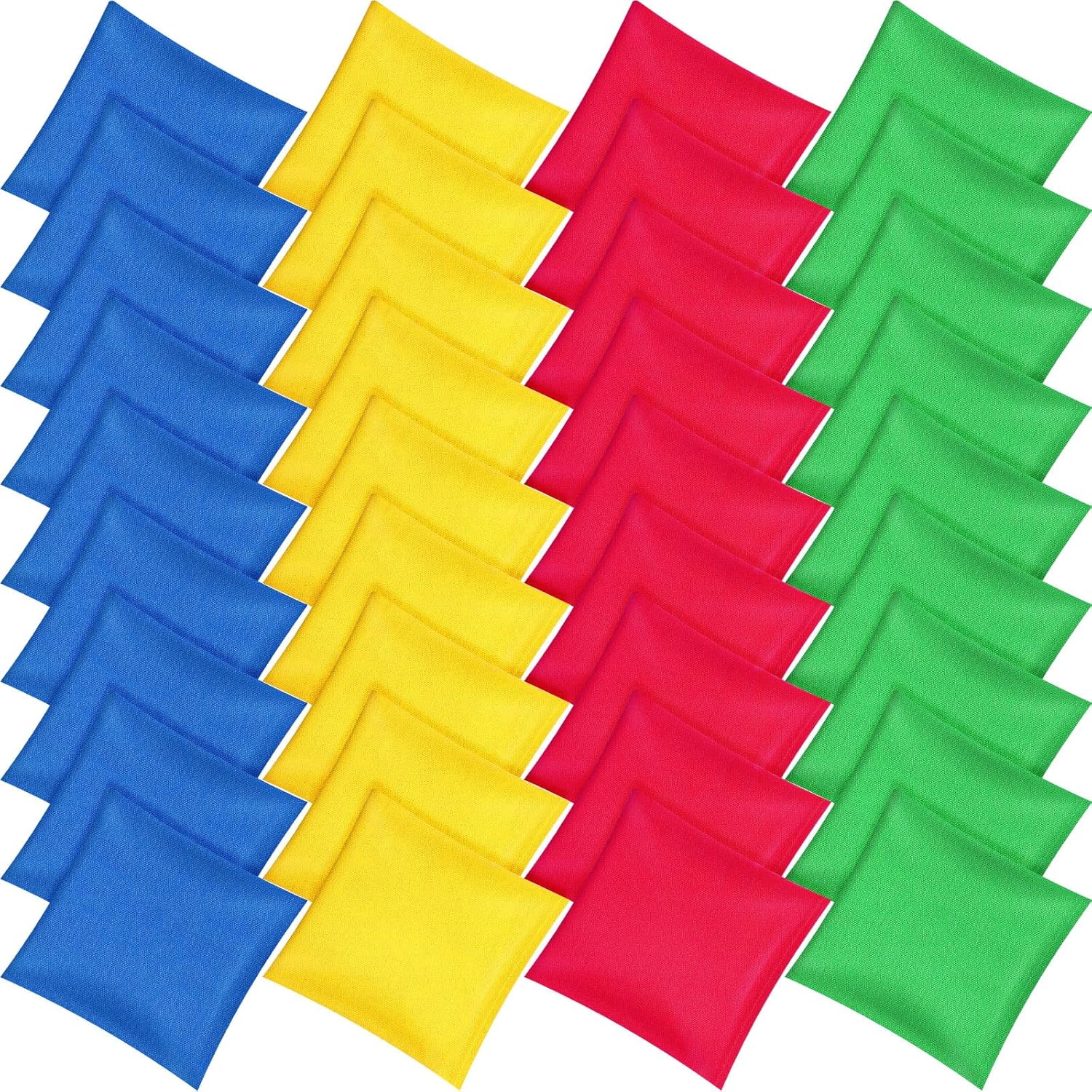 Foilswirl 36 Pack Nylon Cornhole Bean Bags - Colorful 5x5 Inch Durable Tossing Bags for Kids, Family Games & Outdoor Parties