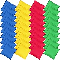 Foilswirl 36 Pack Nylon Cornhole Bean Bags - Colorful 5x5 Inch Durable Tossing Bags for Kids, Family Games & Outdoor Parties
