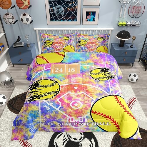 Feelyou Softball Comforter Set Queen Size Bedding Set