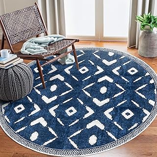KILOCOCO Round Area Rug 6ft Rugs for Living Room Bedroom Rug Machine Washable Non Slip Boho Rug Low-Pile Soft Circle Rug f...