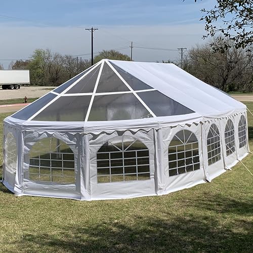DELTA 40'x21' Oval Marquee Tents for Parties, Large Party Tent, Outdoor Wedding Tent, Heavy Duty Waterproof Canopy, Carpas para Fiestas, Event Shelter Including Storage Bags