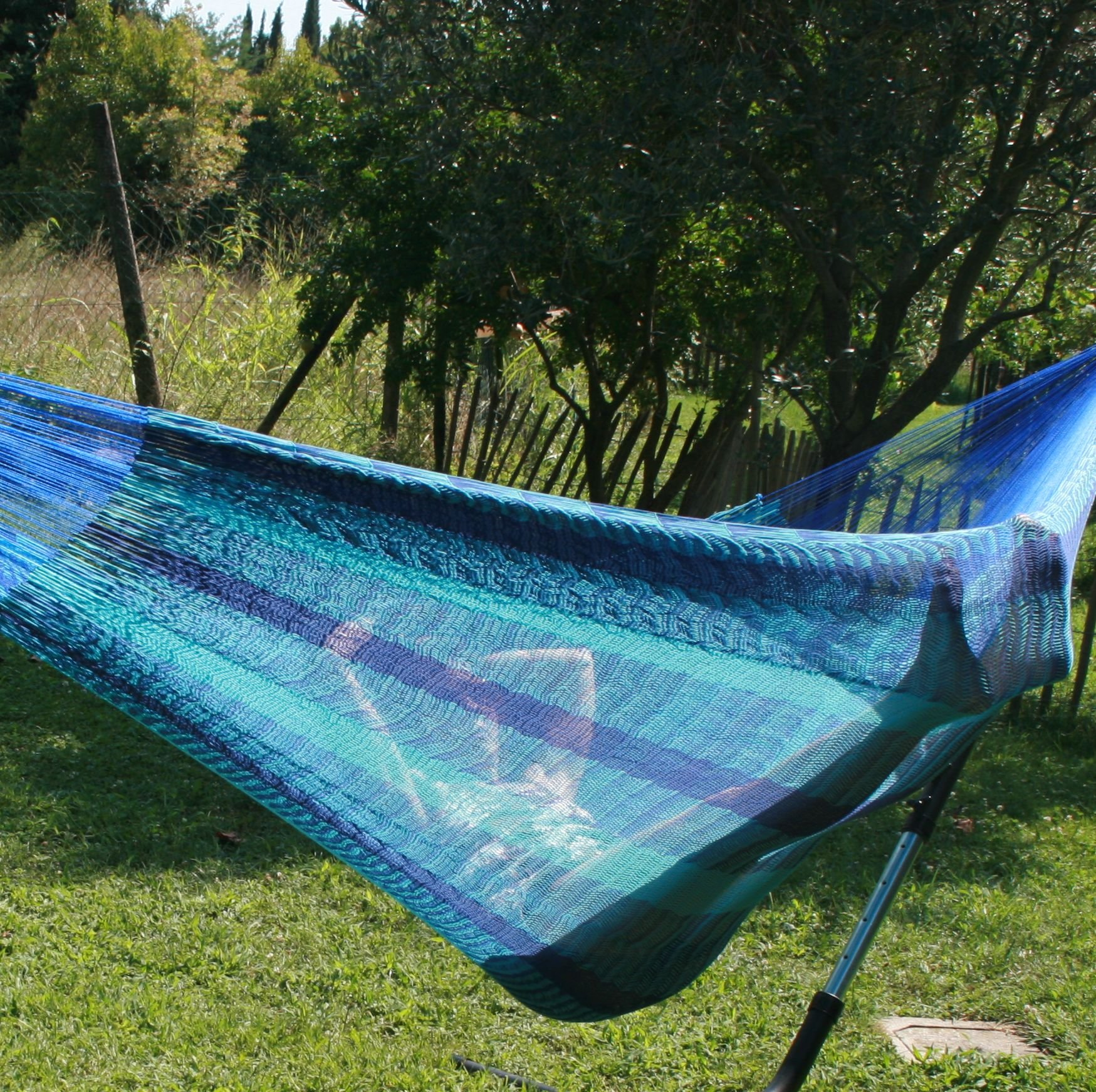 mA de 00227 Hamaca, México Red Hamaca Doble Hamaca 2 Personas 220 kg, 410 x 200 x 150 cm, Caribe