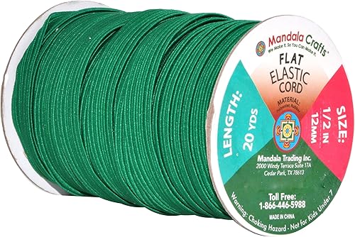 Vista 152 de Mandala Crafts - Rollo de cordón elástico plano para costura y manualidades Beige