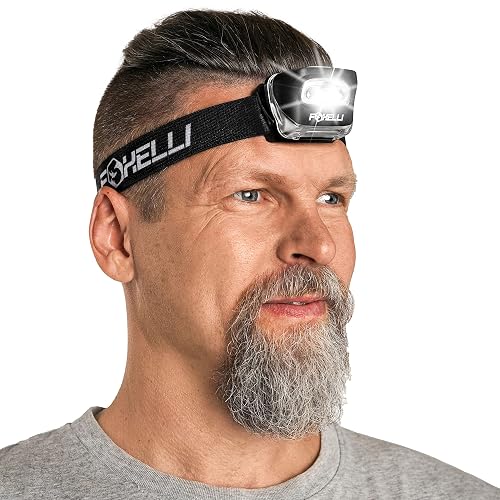 Foxelli LED Headlamp for Adults and Kids (3 AAA)