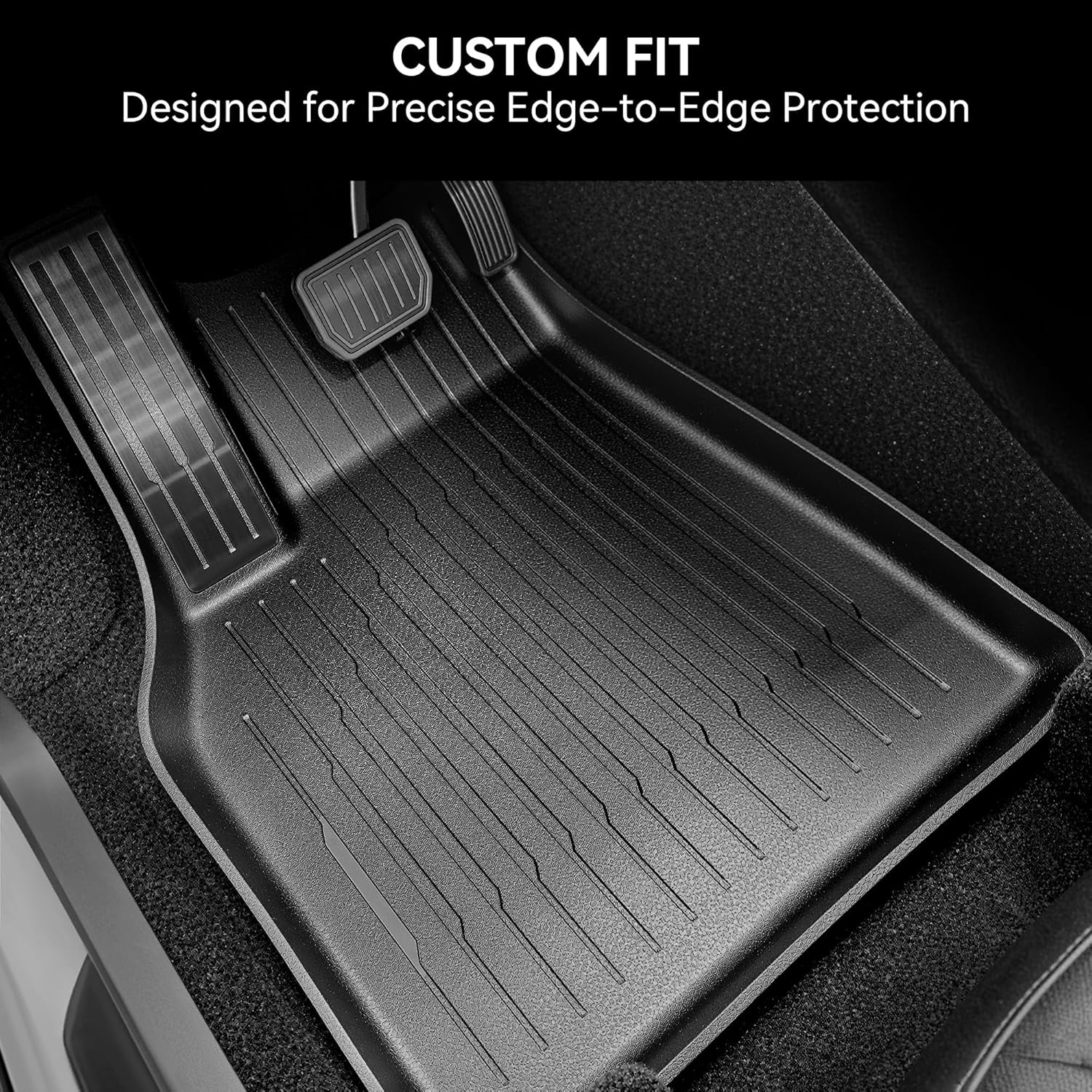 OEDRO Floor Mats for Tesla Model Y Juniper 2025-2026, Front & Rear Mats with Cargo Liner and Seatback Protector, Custom Fit TPE All-Weather Odorless Non-Slip Black Accessories