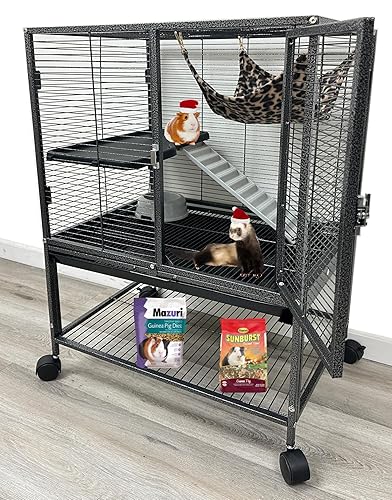 Deluxe Two Tiers Small Animal Critter Cage Tight 1/2-Inch Bar